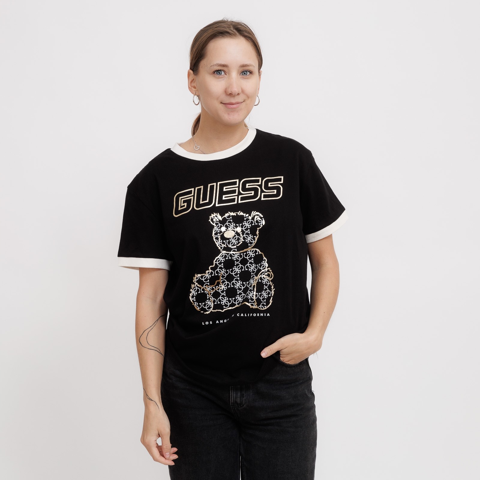 Dámské triko Guess midge logo bear ss t