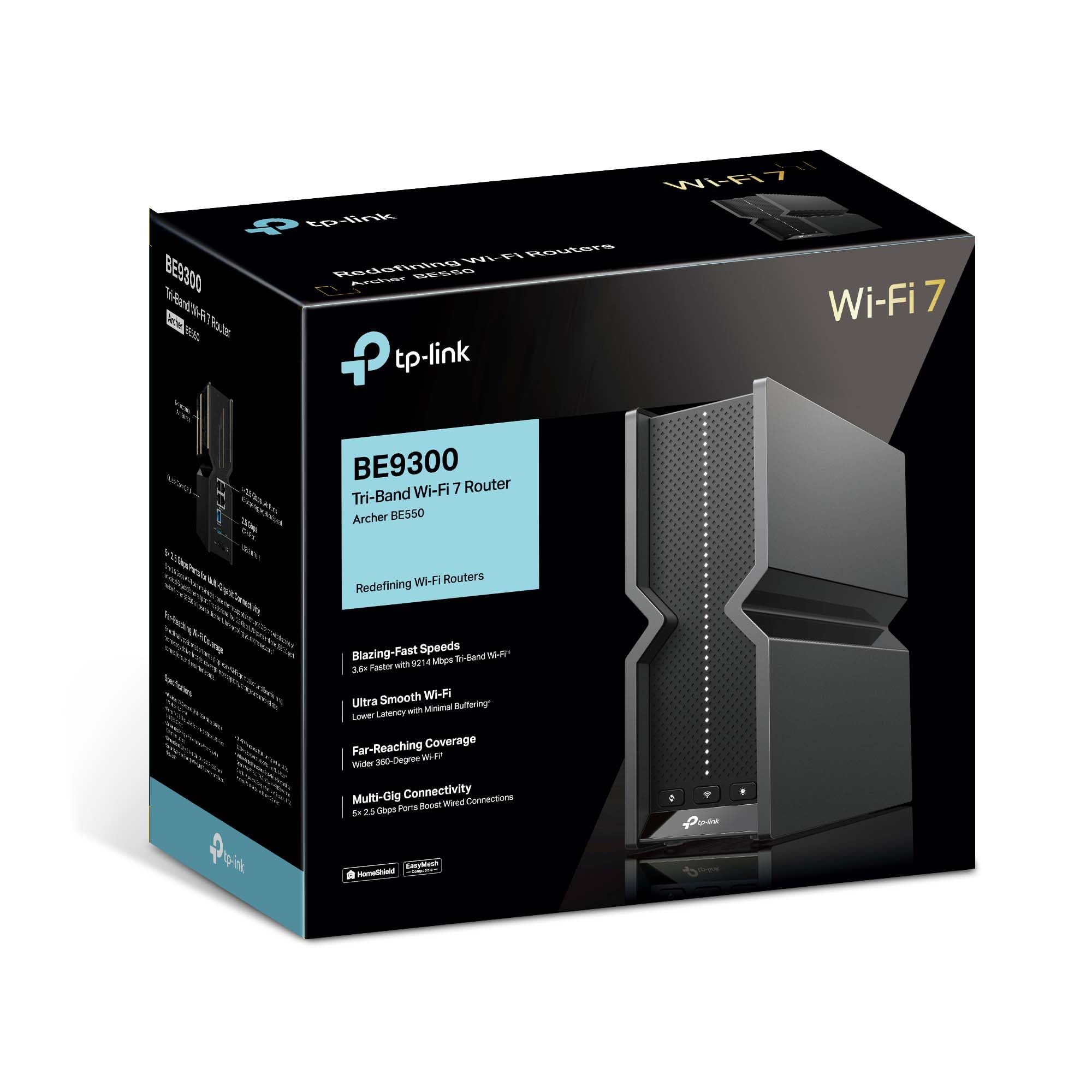 TP-LINK Router WiFi 7 Tri-Band BE9300 Archer BE550 6 Anten USB 3.0 VPN — miniatura 7