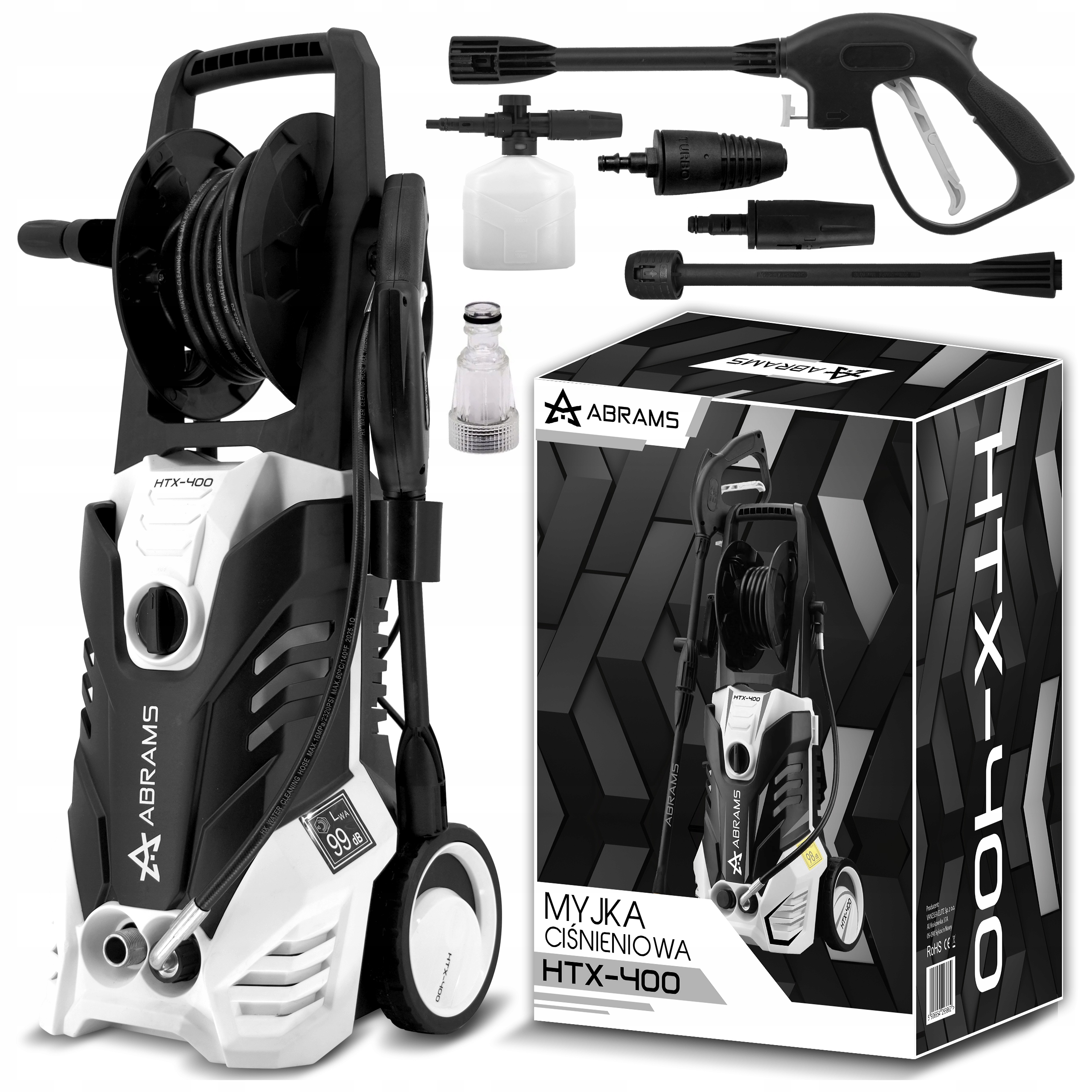 Myjka Ciśnieniowa Samossąca 260BAR Do Mycia Kostki Samochodu Mocna Zestaw