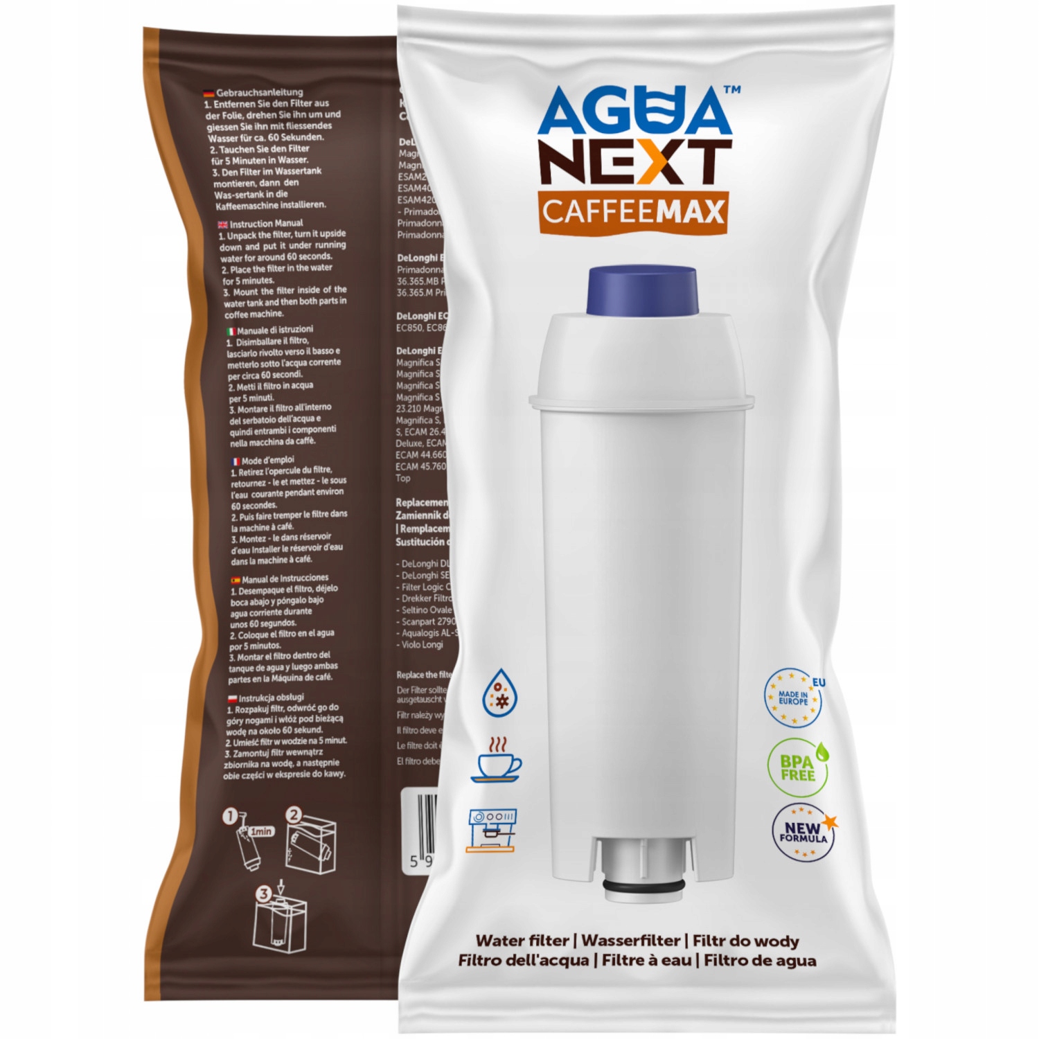 3x Filtr wody do ekspresu + odkamieniacz Delonghi EAN (GTIN) 5903624408984