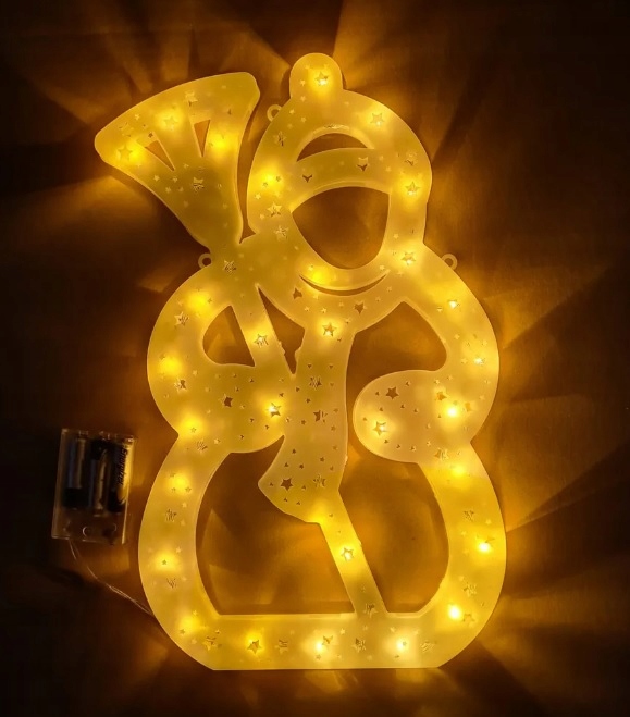 OZDOBA ŚWIĄTECZNA LED LAMPKI BIAŁY OKNO DEKORACJA