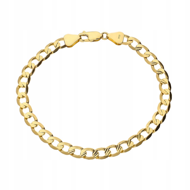 Zlatý náramek ryzosti 585 s gravírováním Pancíř 9.61g elegantní a odolný 14k