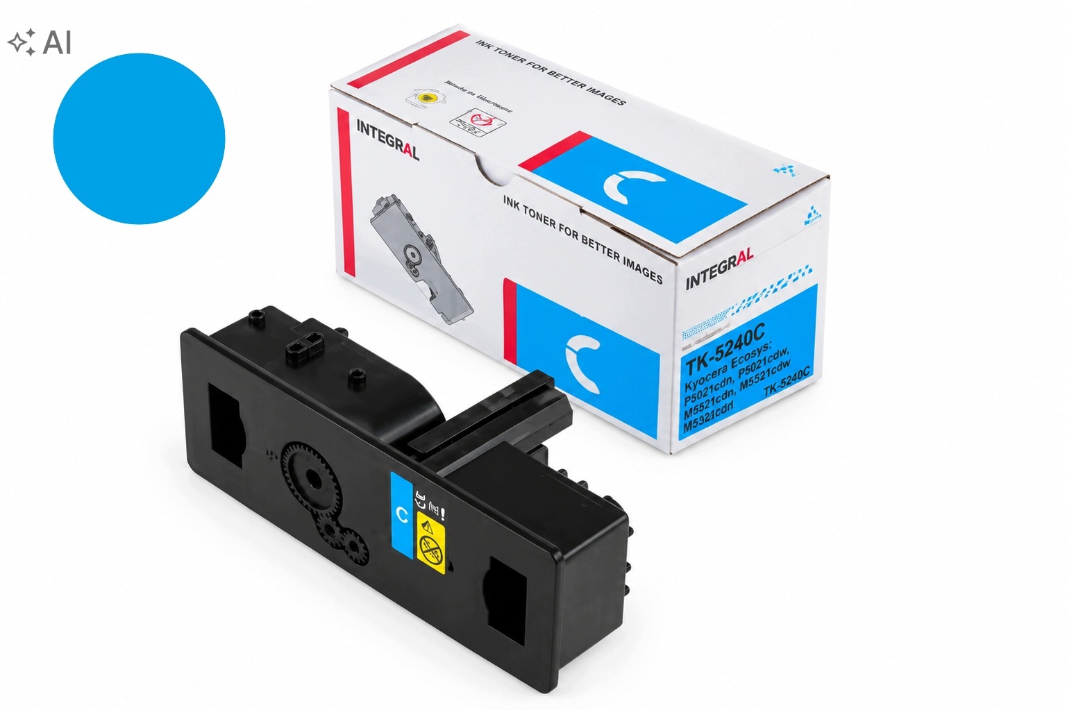 Toner Integral pro Kyocera TK5240C Cyan 3k Ecosys M5526CDN M5526CDW P5026CDN