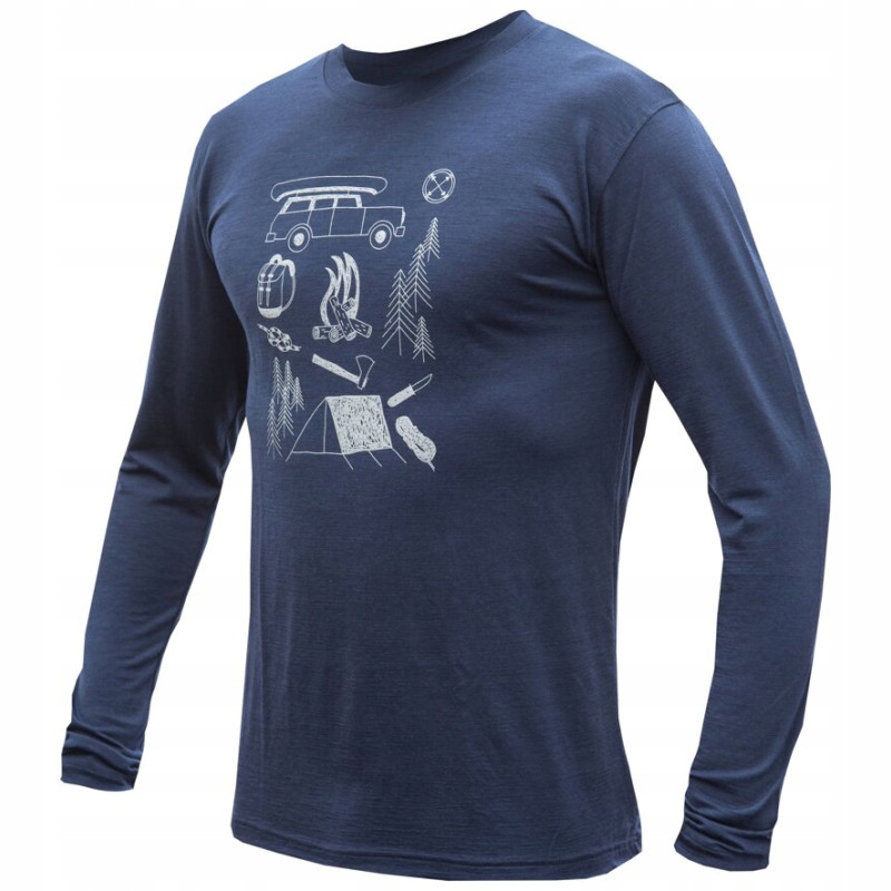 Sensor Triko Merino Active Outside pánské dlouhý deep blue 2XL