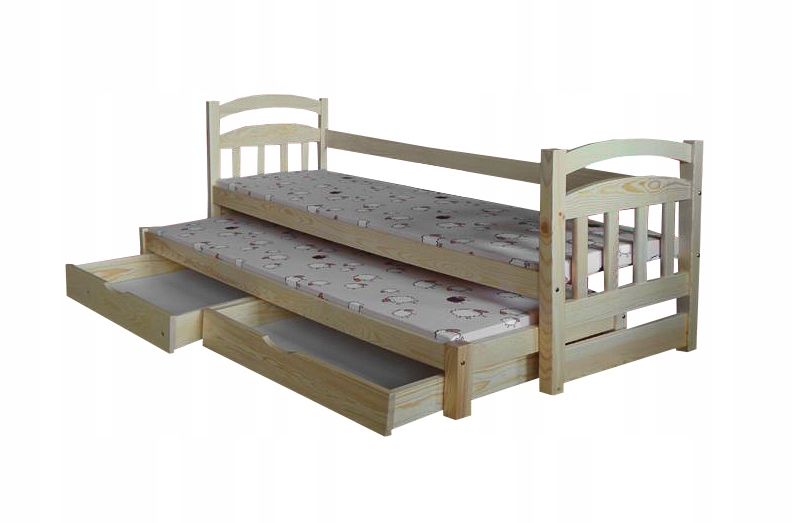 Łóżko parterowe Janek 2 Osobowe 180x75 MATERACE Kolekcja Janek