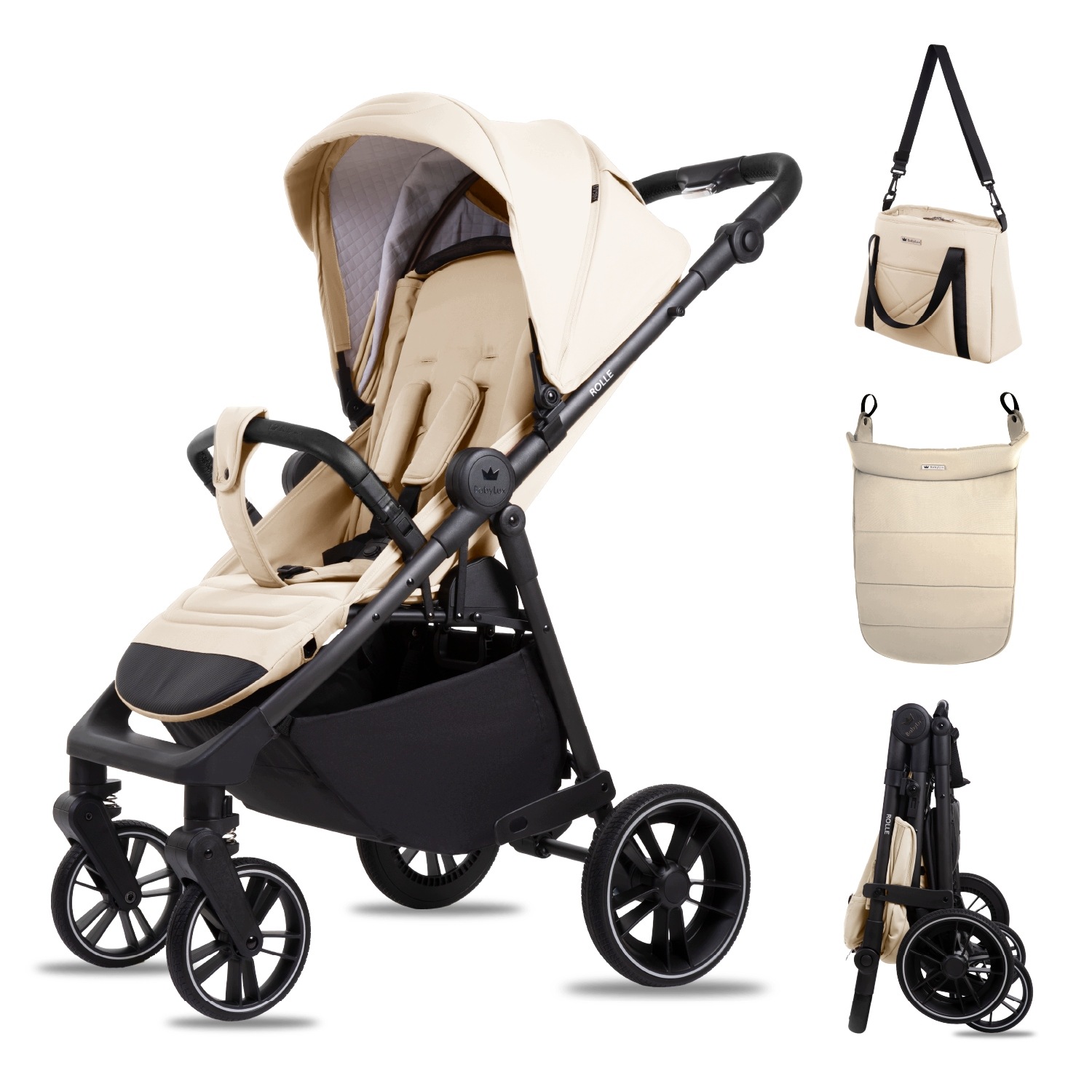 Wózek Spacerowy BabyLux Rolle Lekka Miejska Spacerówka Składana Akcesoria