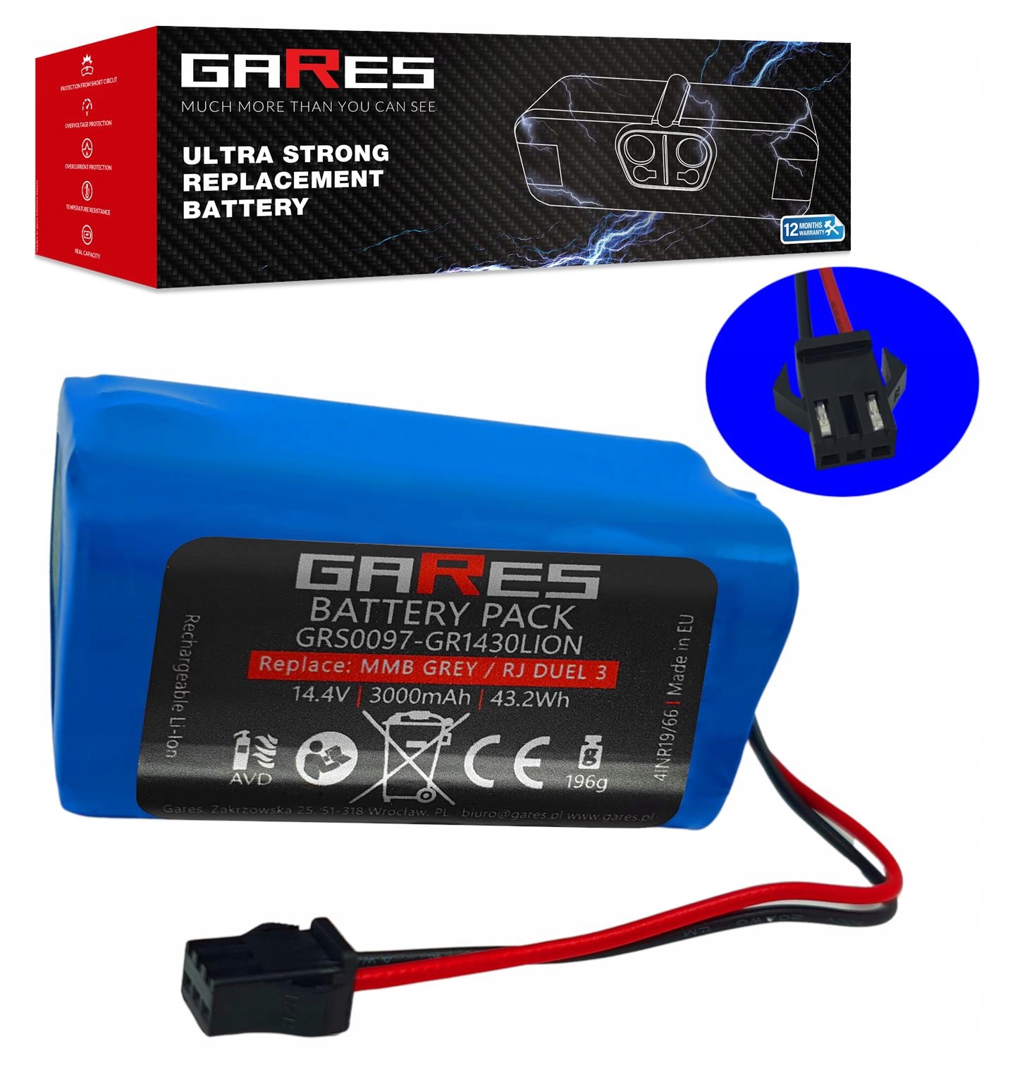 Akumulator Gares do Eufy RoboVac 11 15 30 35 PA04 C0914E1 14,4V 3,0Ah