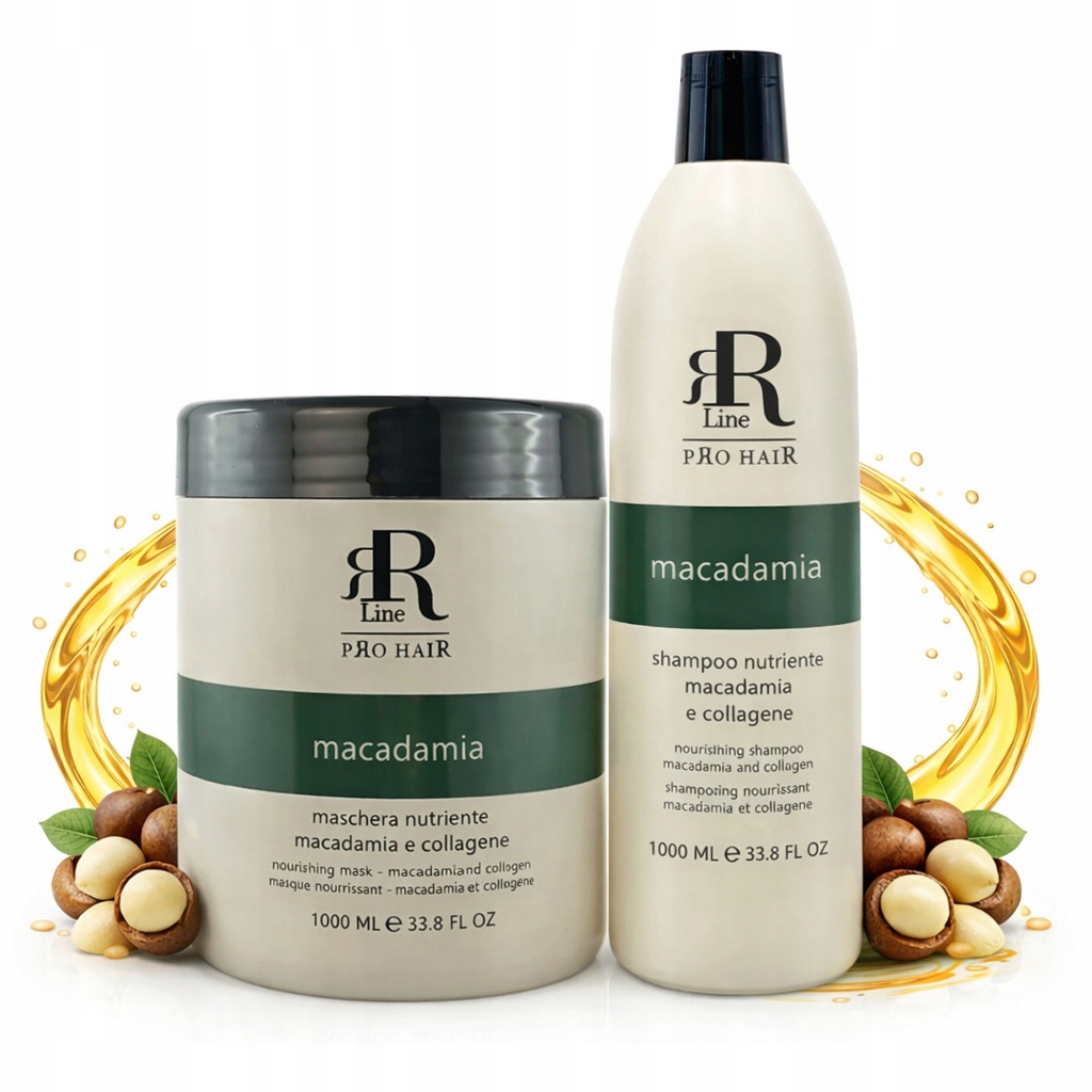 Nawilżający Duży Zestaw Szampon Maska Rr Line Real Macadamia Star 2 x Litr