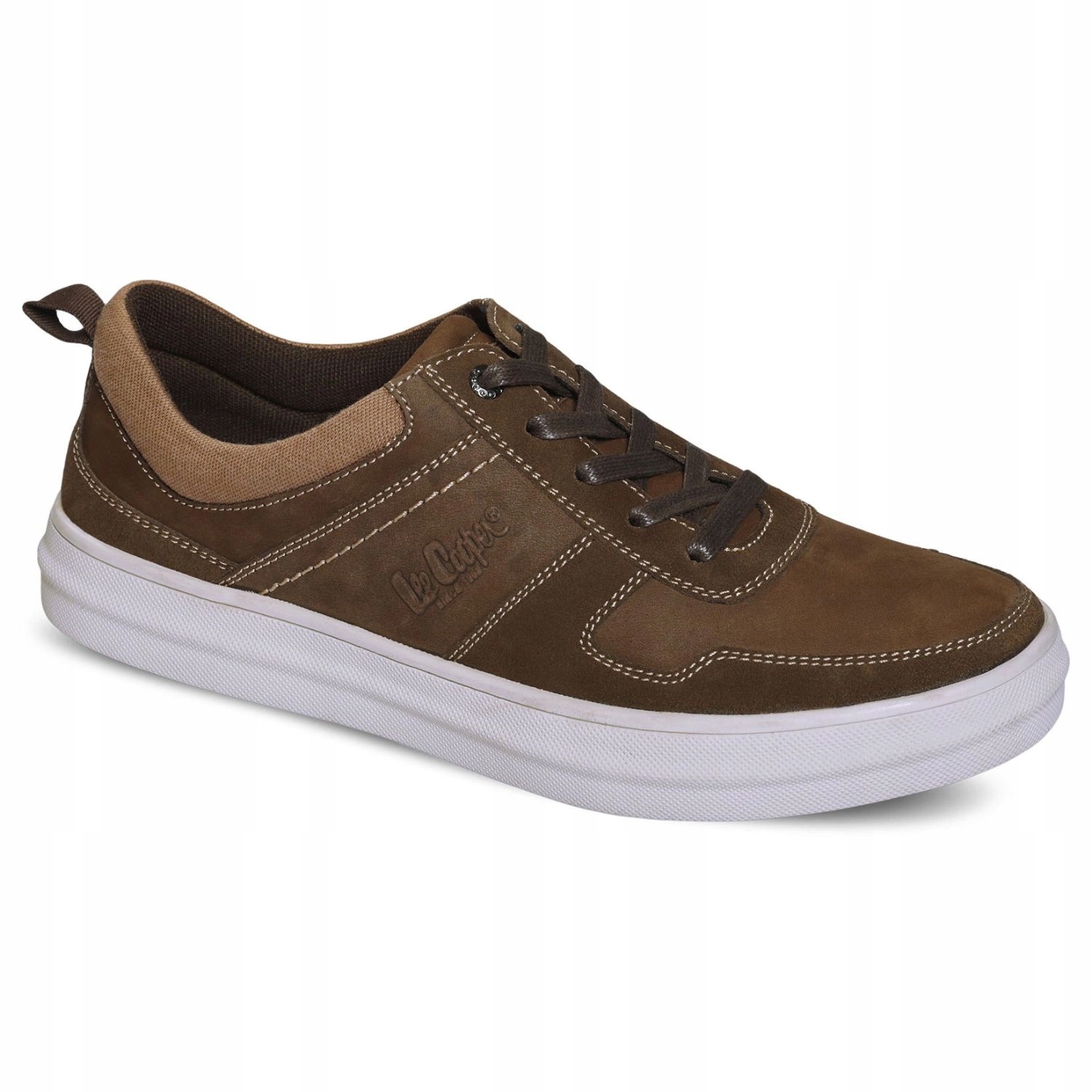 Pánské tenisky Lee Cooper kůže hnědé nízké polobotky vel.