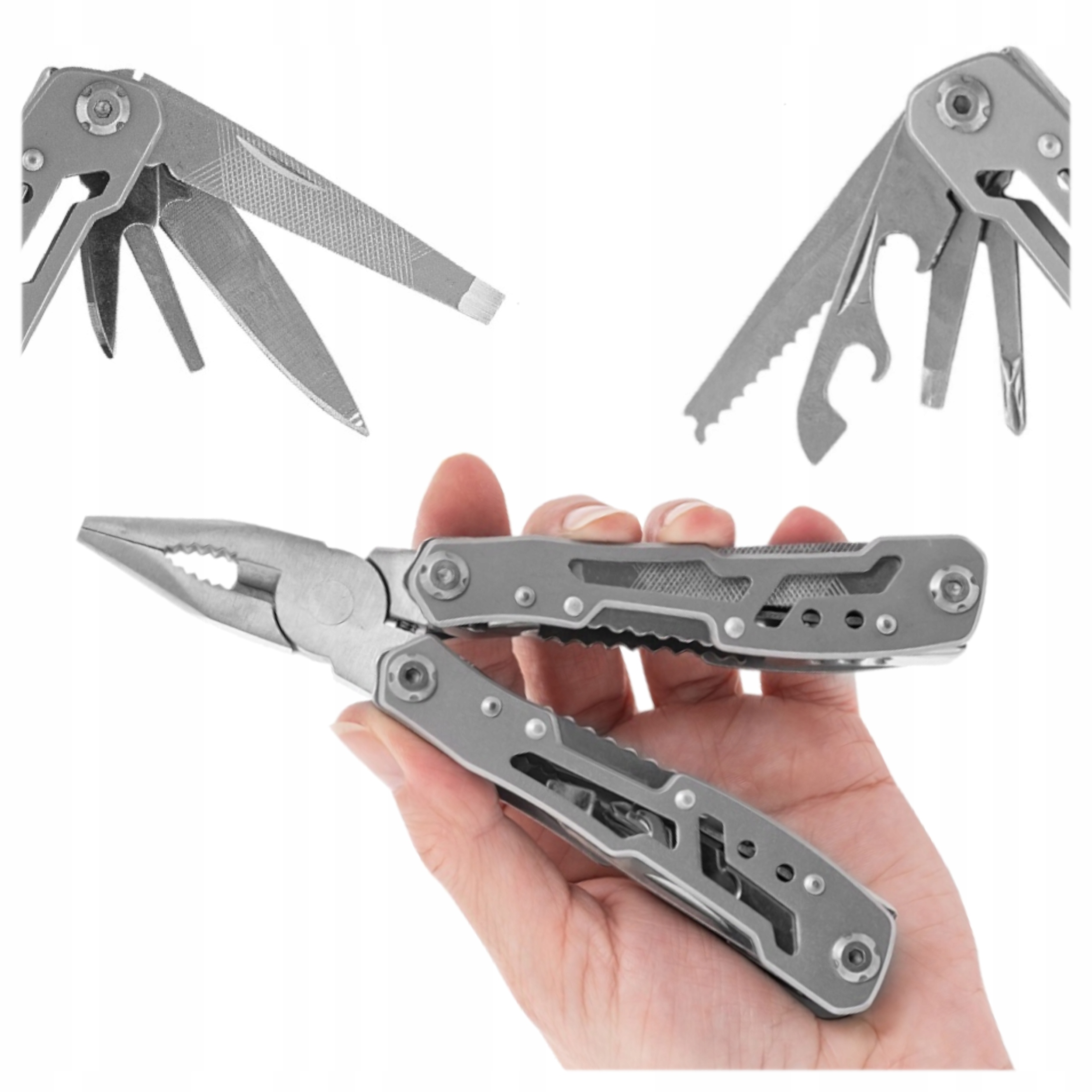 Wszechstronny Multitool Scyzoryk Inox 15 Funkcji Z Etui Cordura Kombinerki