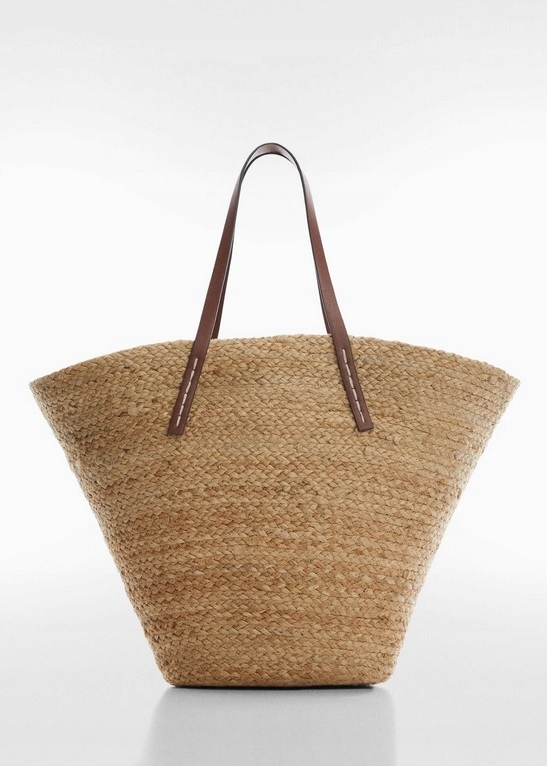 MANGO Torebka kosz koszyk brązowy juta torba duża super hit wow ładna
