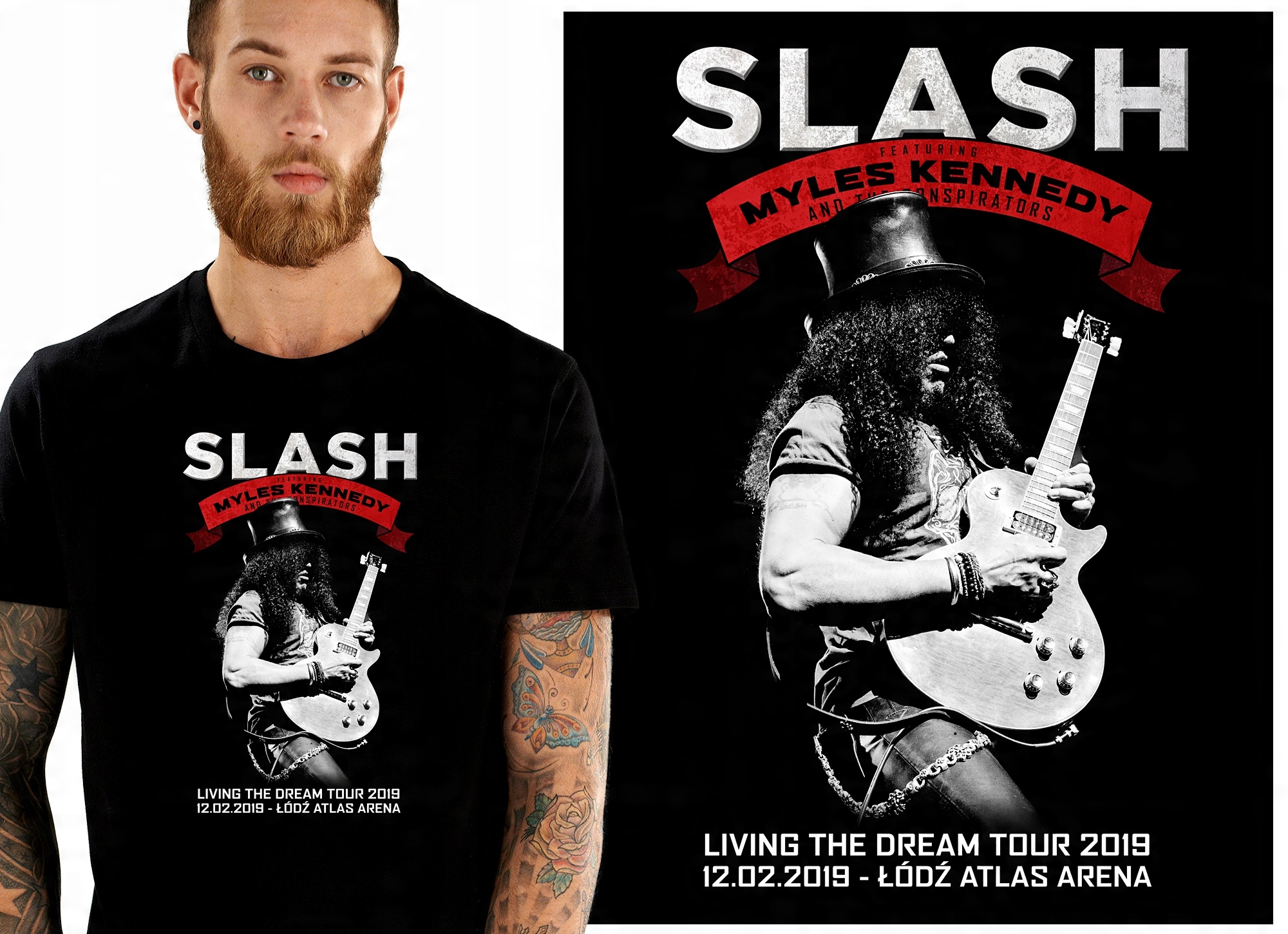 

Slash Myles Tour 2019 Łódź Koszulka Męska XXL
