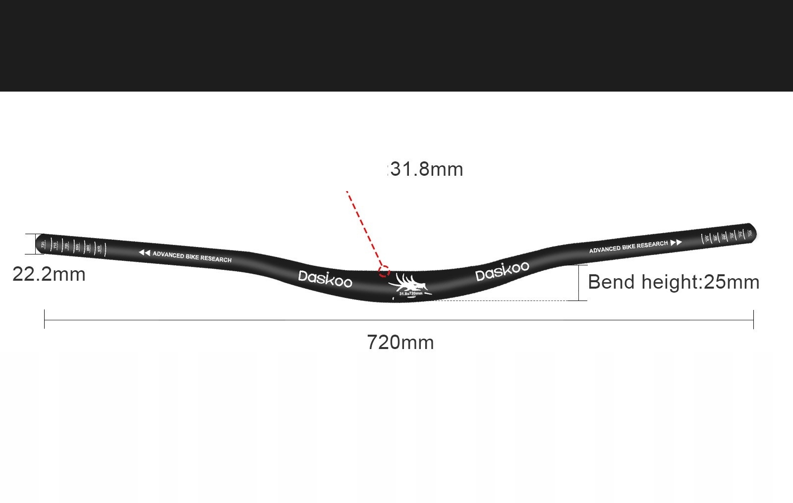 KIEROWNICA ROWEROWA MTB 31.8mmx720mm aluminium Marka bez marki