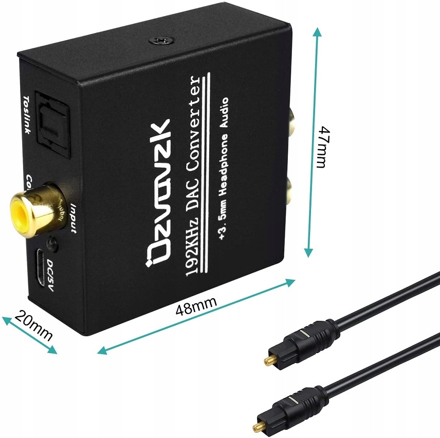 KONWERTER DAC OZVAVZK COAXIAL 192KHz CYFROWY ANALO Model COAXIAL