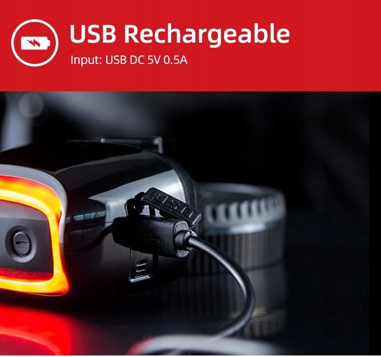 Meilan X6 inteligenta lampka rowerowa system STOP Liczba trybów świecenia 7