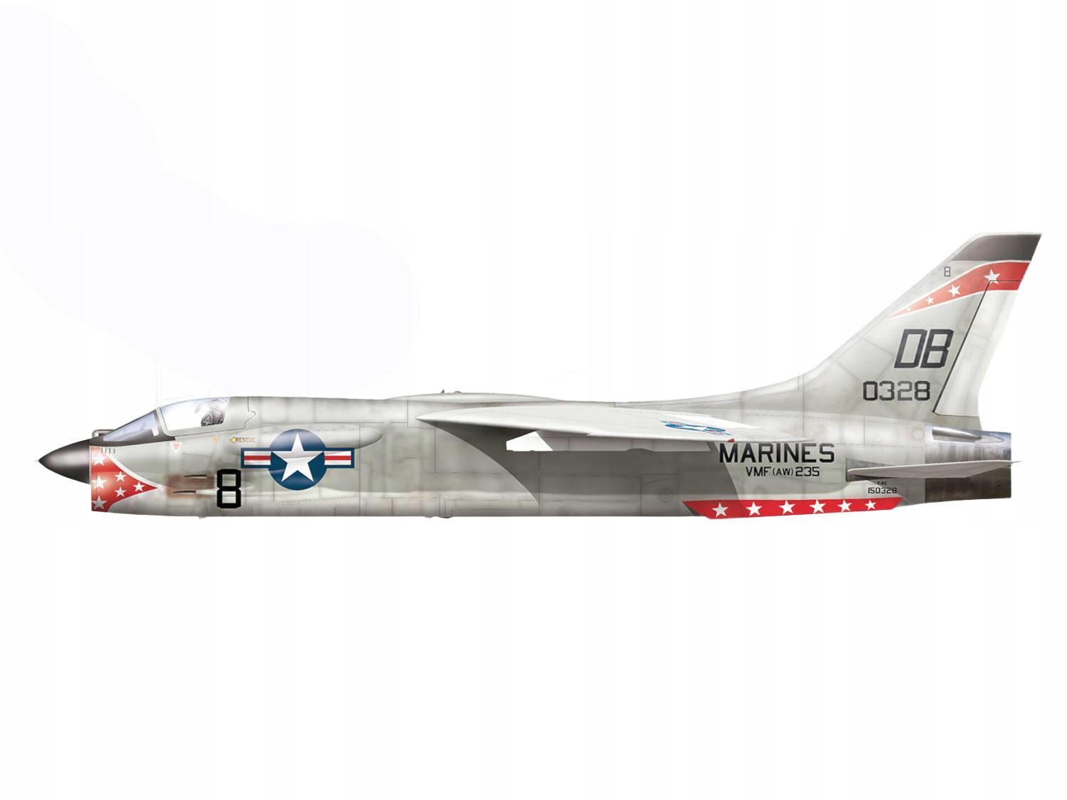 Chance Vought F-8E Crusader Marines model letadla 72074 Hobby 2000