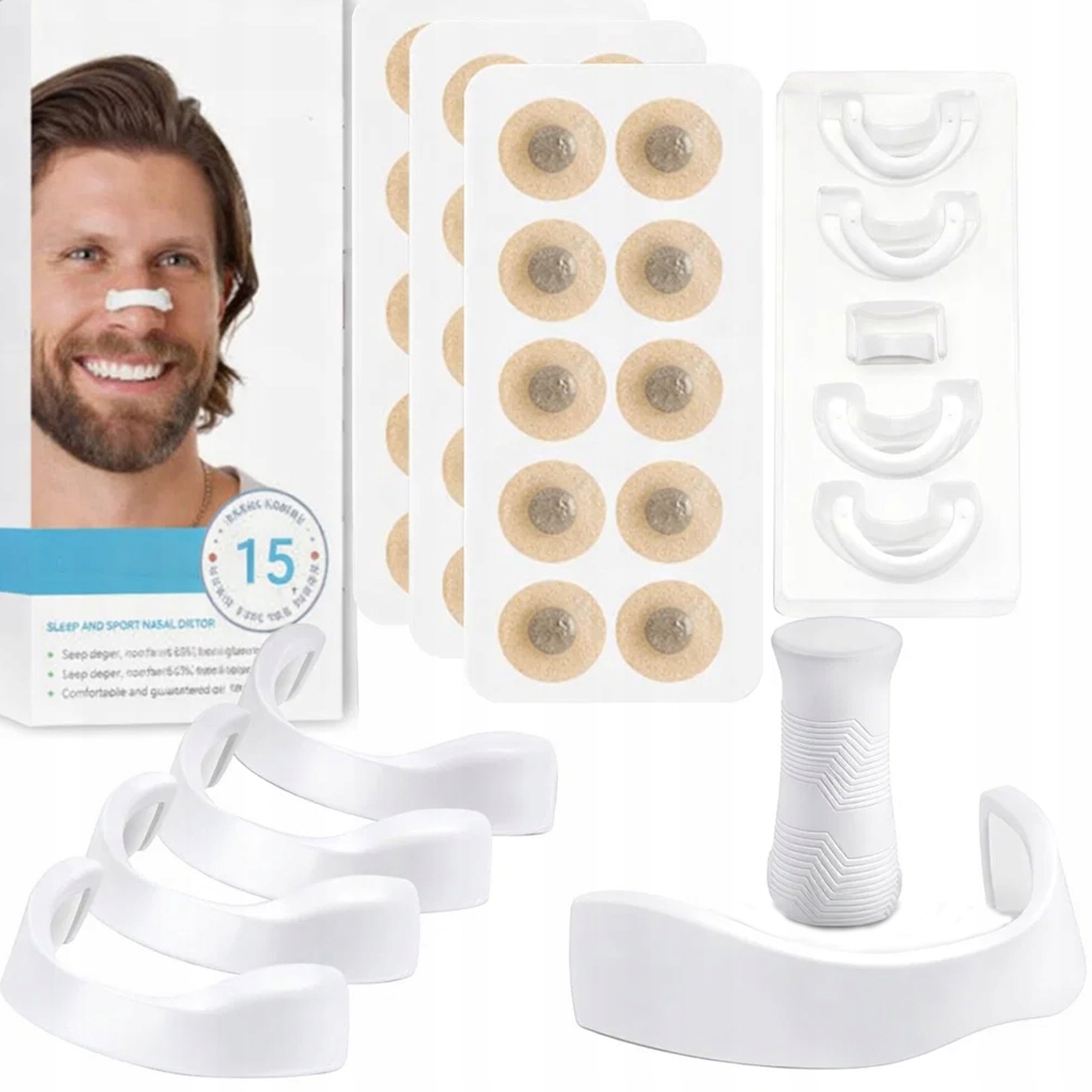 KLIPS NA NOS MAGNETYCZNY PLASTRY NA CHRAPANIE SWOBODNE ODDYCHANIE ZESTAW XL