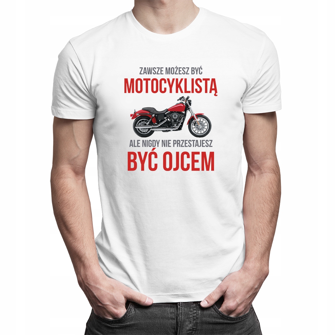 

Koszulka z super nadrukiem dla taty motocyklisty