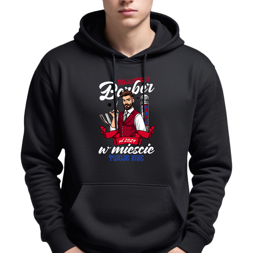 Pánská Mikina Černá S Kapucí Nejlepší Barber *jméno* Pro Barbera Vel XL