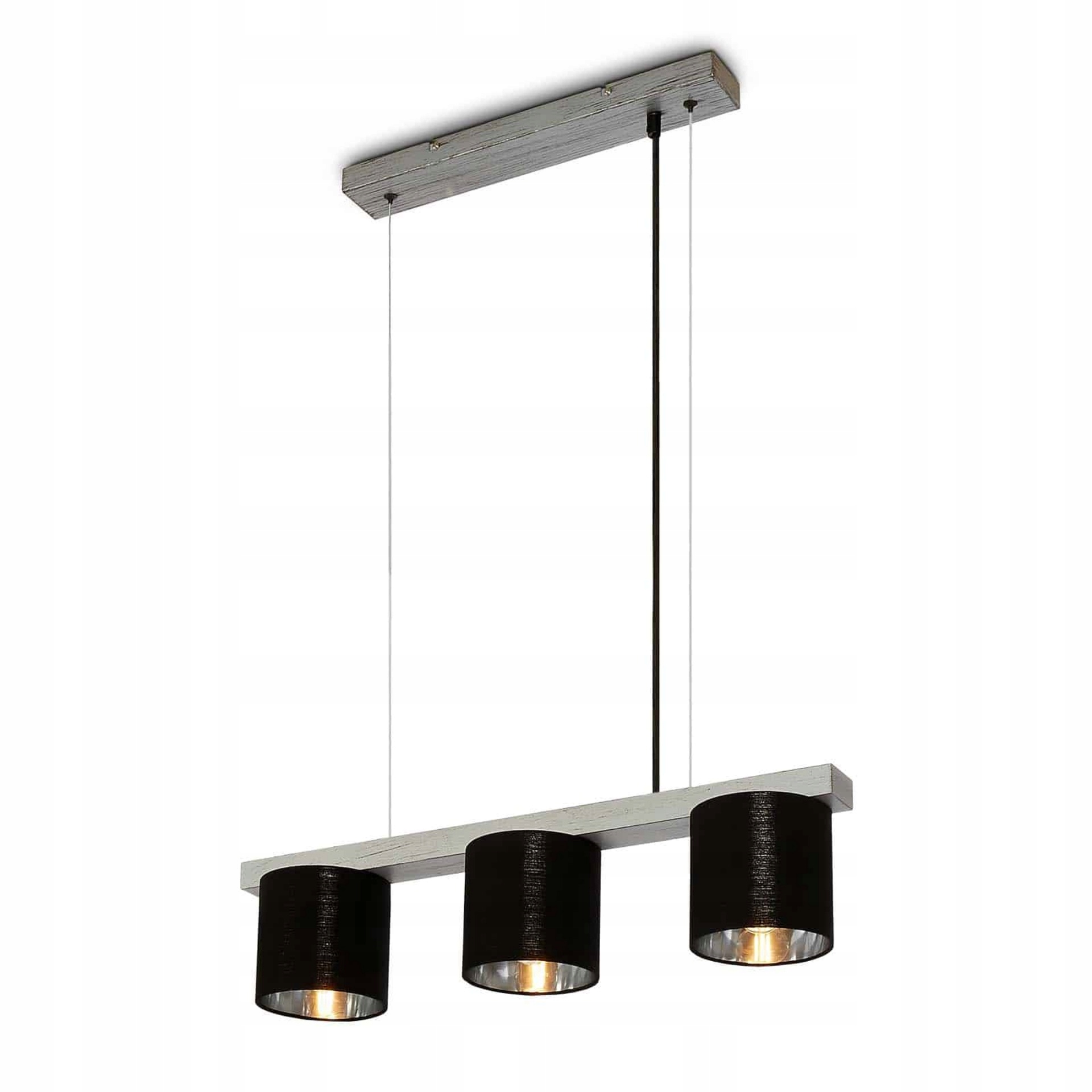 Závesné svietidlo Briloner 136 cm, 3x E14, antická strieborná, drevo/kov