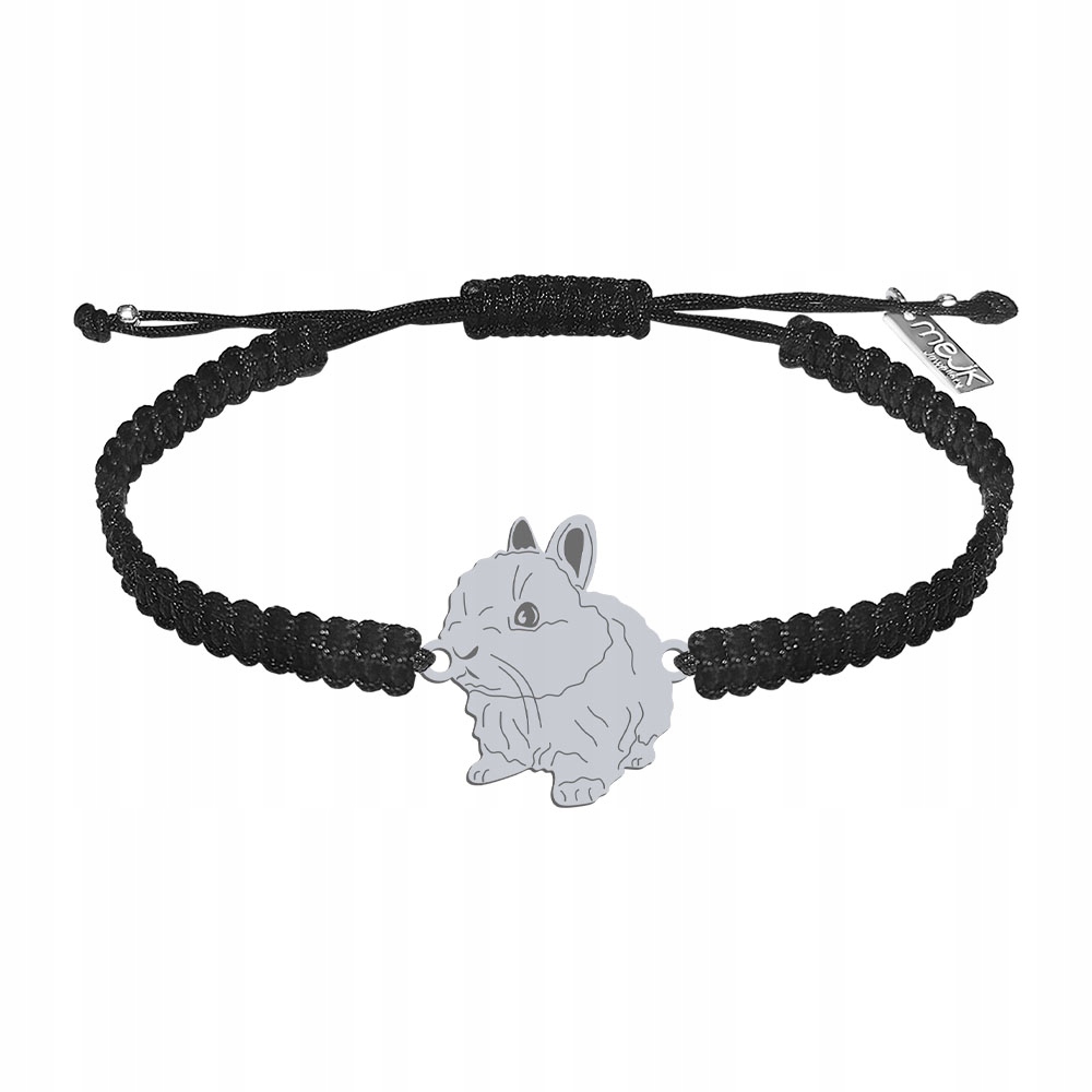 Stříbrný náramek s králíkem Teddy 925 Makramé Šperky Dárek Gravírování