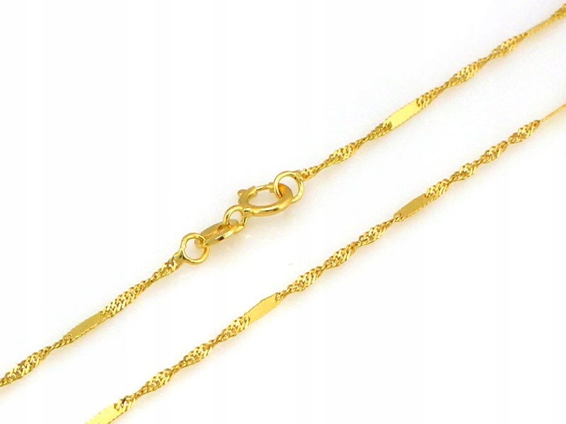 Dámský řetízek zlatý 585 singapurská vazba s destičkami r45 jako dárek