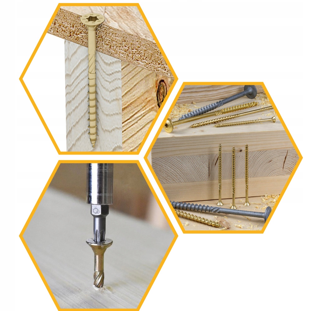 WKRĘTY CIESIELSKIE DO DREWNA 4x80 STOŻKOWE TORX 100szt CS 04080 DOMAX Średnica 4 mm