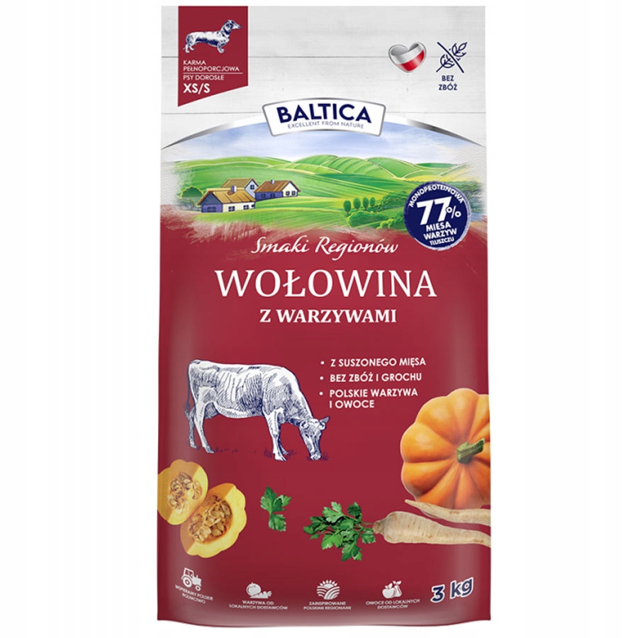 Levně Baltica Chutě Regionů Hovězí Se Zeleninou Malé Miniaturní Rasy Xs/s 3kg