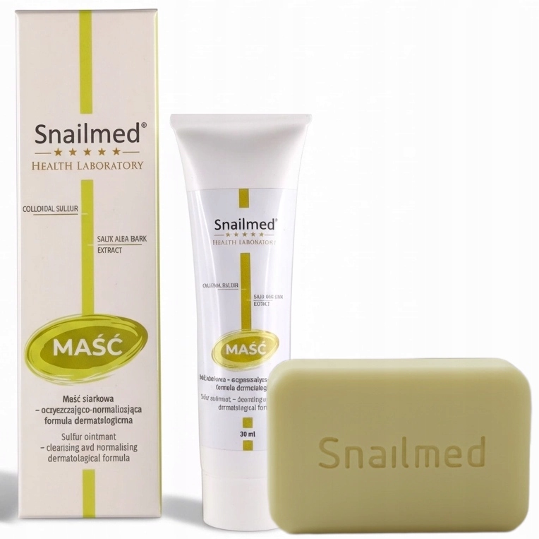 Maść siarkowa mydło siarkowe do skóry z wypryskami Snailmed