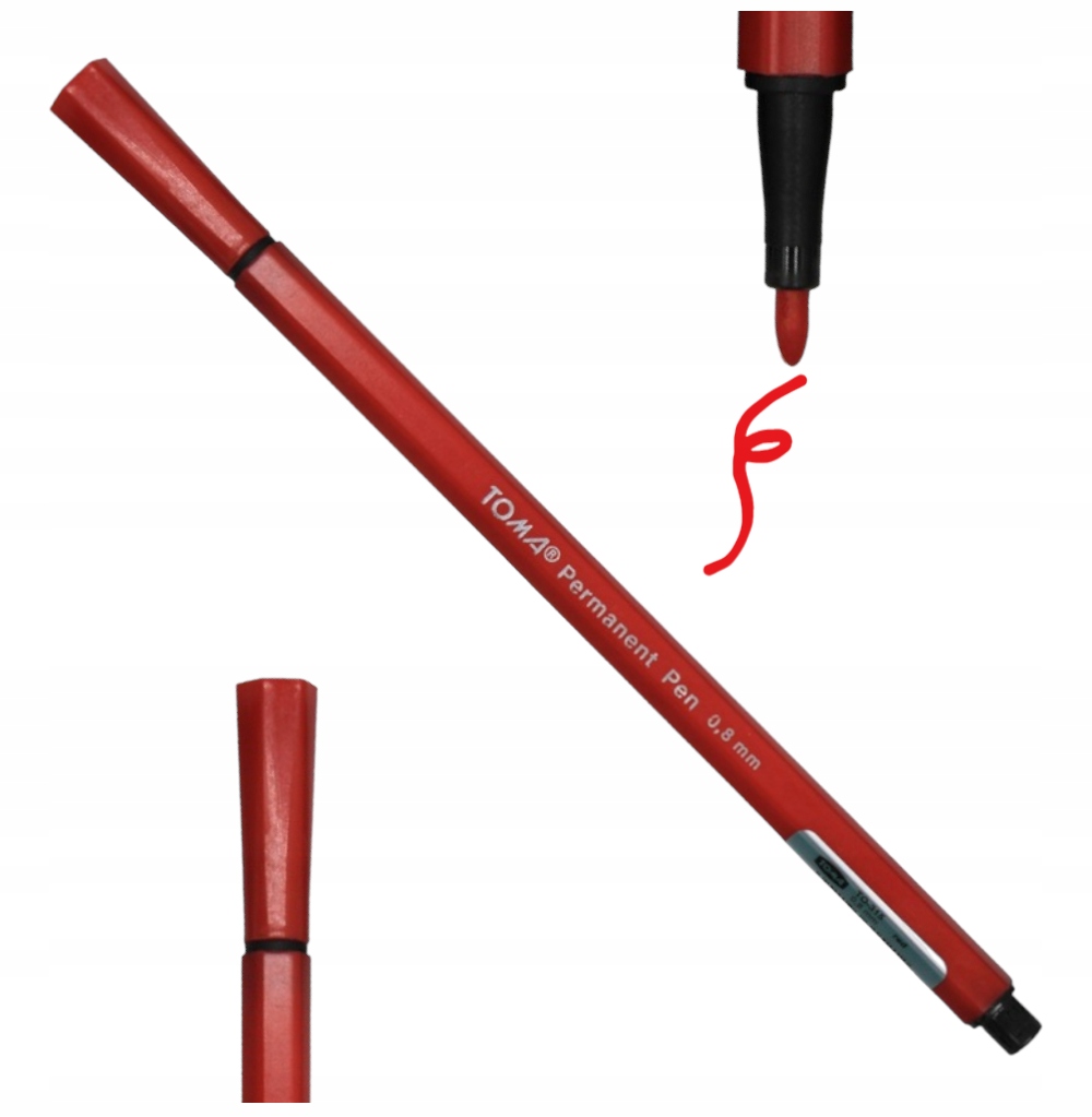 

Marker permanentny pisak cienki czerwony Toma