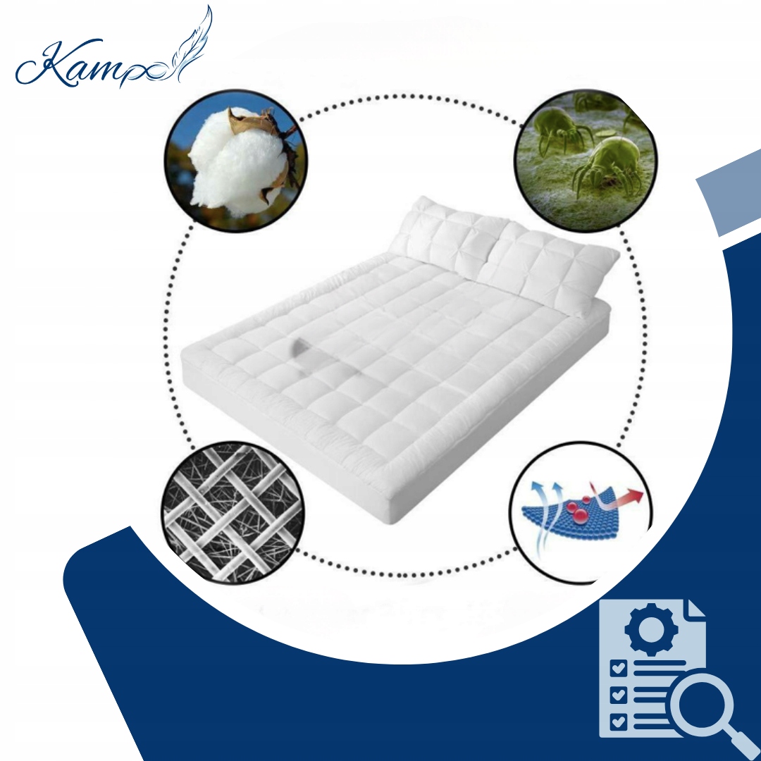 POKROWIEC na materac 70X200 MEGA GRUBY Pikowany Ochraniacz Na Materac Marka Kam-Pol