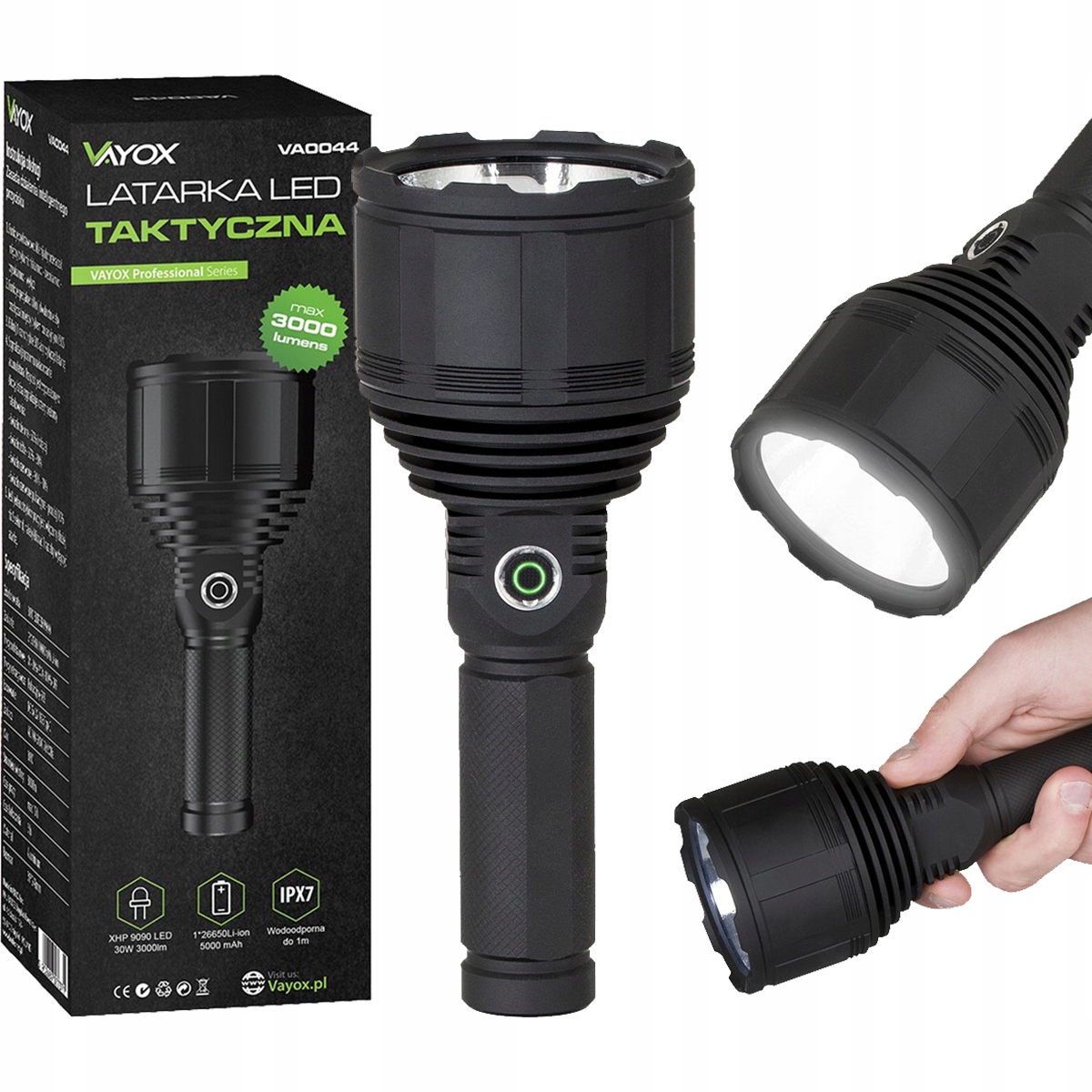 

Latarka Led Taktyczna Szperacz Usb C Pro Vayox Aku