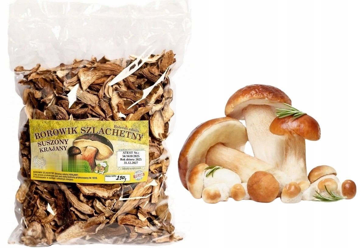 Levně Borowik Pravý krájený 250g Nová Sbírka 2025 Polský Atest sušené houby