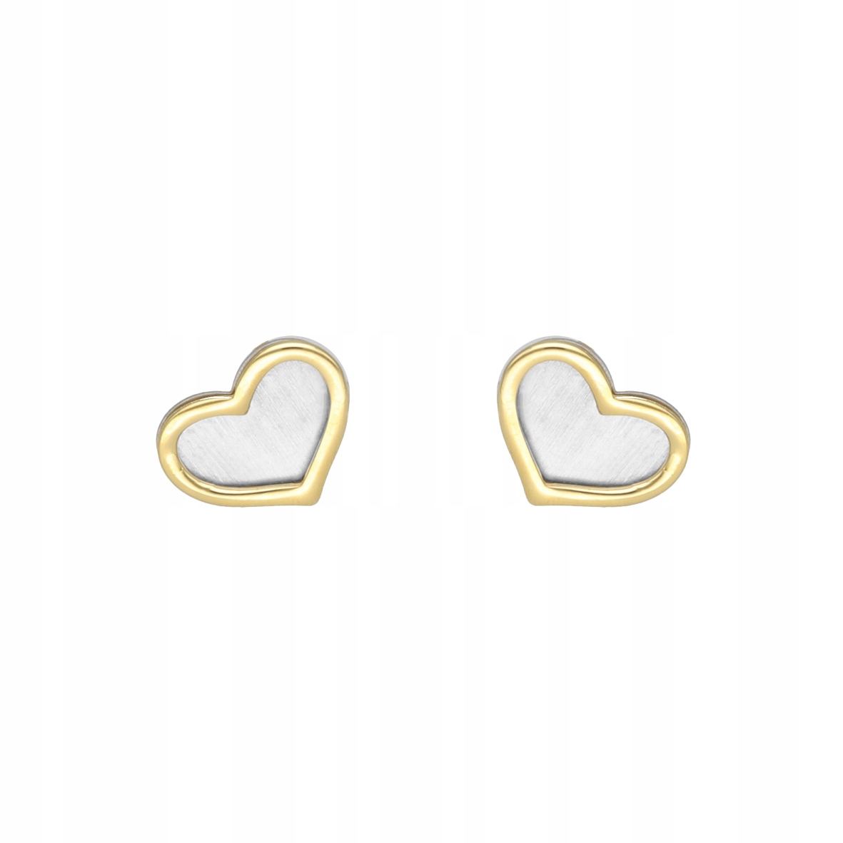 Náušnice srdíčka titan stříbro pozlacené