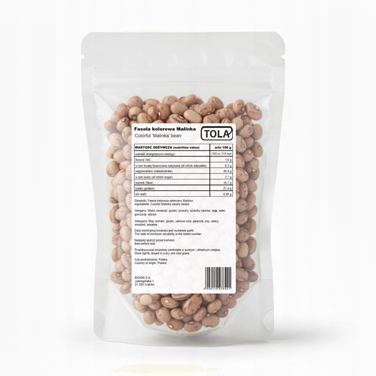 Levně Barevné fazole Malinka 5 kg – do pokrmů a polévek, vysoká kvalita Tola