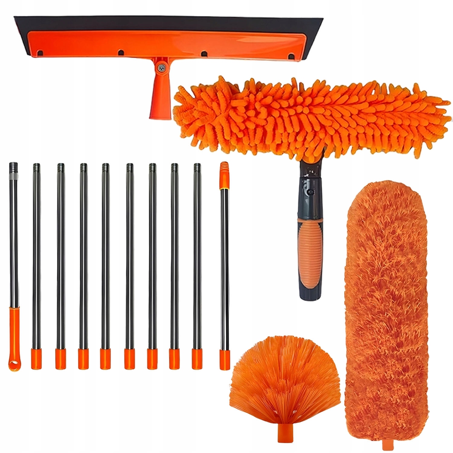 Levně Teleskopický kartáč na čištění prachových pavučin 4 Vyměnitelné nástavce 4v1