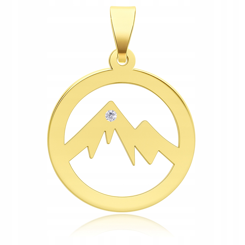 Zlatý přívěsek hory s briliantem Ryzost 585 20mm