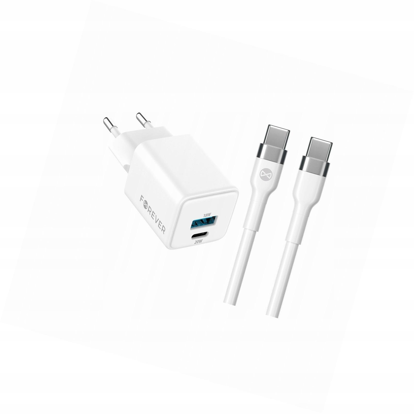Szybka ładowarka GaN 20W 2 wejścia Usb i Usb-c z kablem do Realme 8 4G