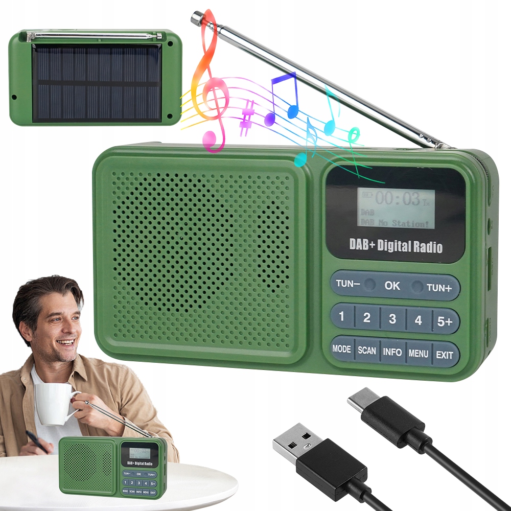 Radio Cyfrowe Dab, Odtwarzacz Muzyczny Bluetooth 5.0 Fm, Radio Internetowe