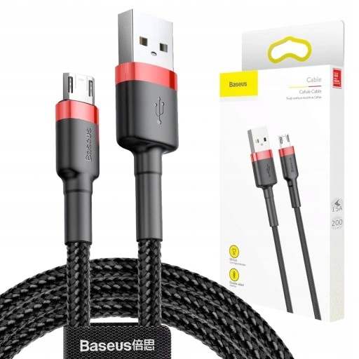 BASEUS MOCNY KABEL PRZEWÓD USB-A DO USB TYPU MICRO DO TELEFONU QC 1.5A 2M