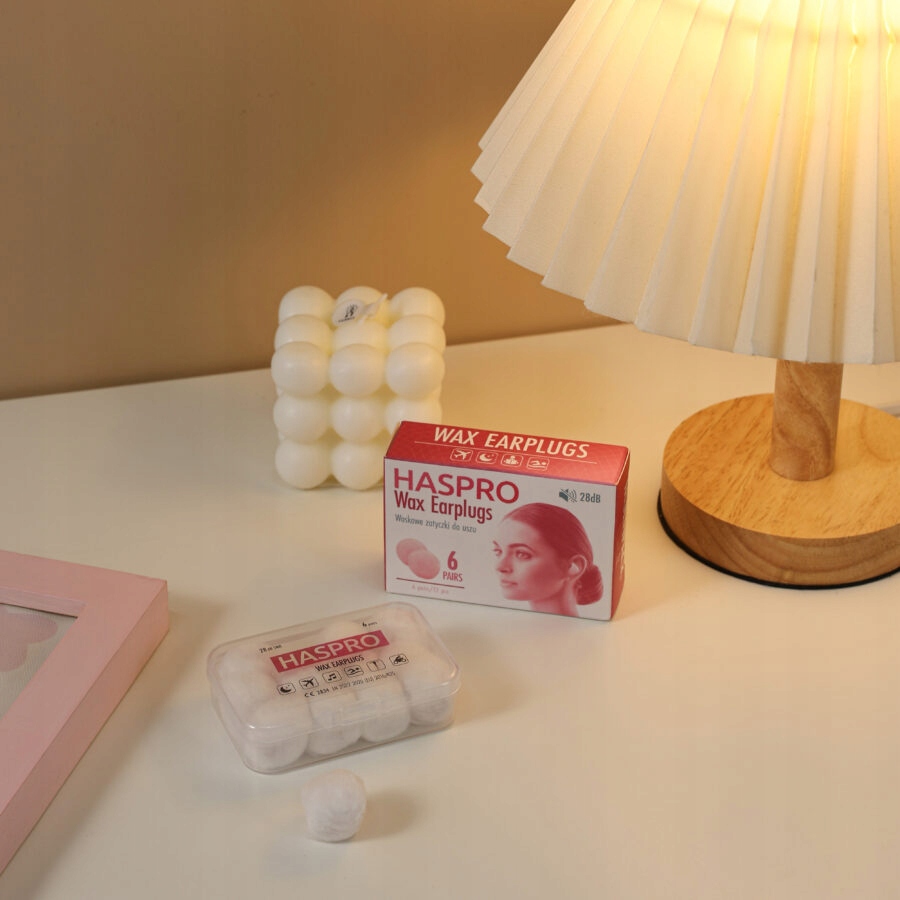 ZATYCZKI DO USZU NA BASEN WODOSZCZELNE FORMOWANE Z WOSKU WODOODPORNE 6 PAR Marka Haspro