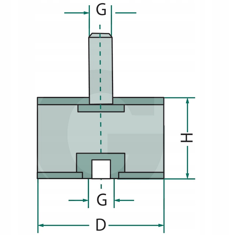 Wibroizolator walcowy 100x60 M16x41 Numer katalogowy części 356804.380