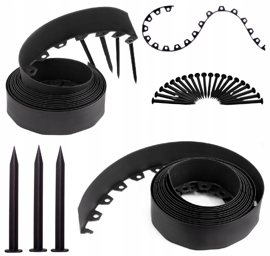 Obrzeże Ogrodowe Trawnikowe Tworzywo Sztuczne 20m Czarny 10cm