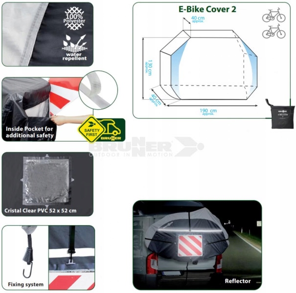 POKROWIEC NA ROWERY NA BAGAŻNIK BRUNNER 2 ROWERY Marka Brunner