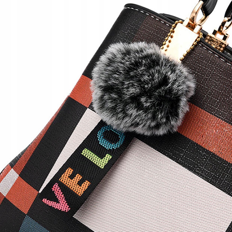 TOREBKA DAMSKA W KRATKĘ MIEJSKA TORBA STYLOWA ELEGANCKA POJEMNA MODNA Wielkość mała (nie mieszcząca A4)