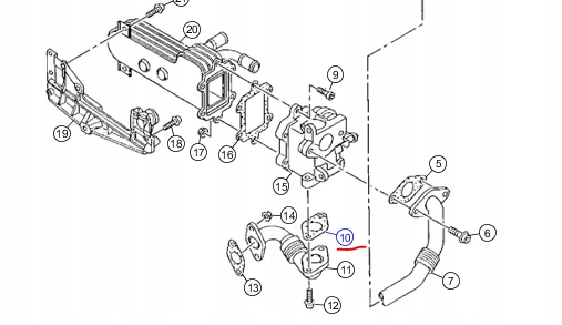 USZCZELKA PRZEW. EGR 2.0L DIESEL MOPAR 68247782AA