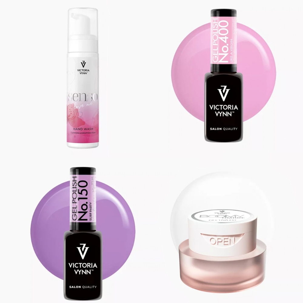 Zestaw 2 lakiery hybrydowe Gel Polish Victorai Vynn Boomy Ombre Pianka