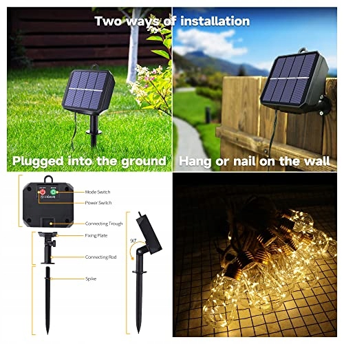 GEEMOO Lampki Solarne Lańcuch Świetlny Girlanda LED IP65 6.4M — miniatura 8