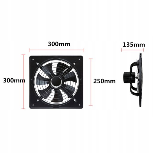 Wentylator Przemysłowy Ścienny Wyciągowy 300mm EAN (GTIN) 6974402049025
