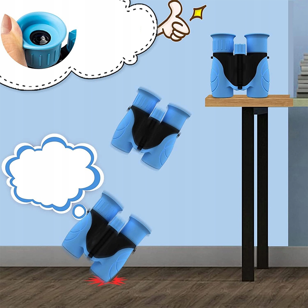 8X21 HD LORNETKA DZIECIĘCY WODOODPORNY TELESKOP DOBRE NA PIESZE WĘDRÓWKI Kolor dominujący odcienie niebieskiego